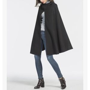 🖤 Choies NWT Black Hooded Cape Cloak Split Front Gothic Dark Academia XL